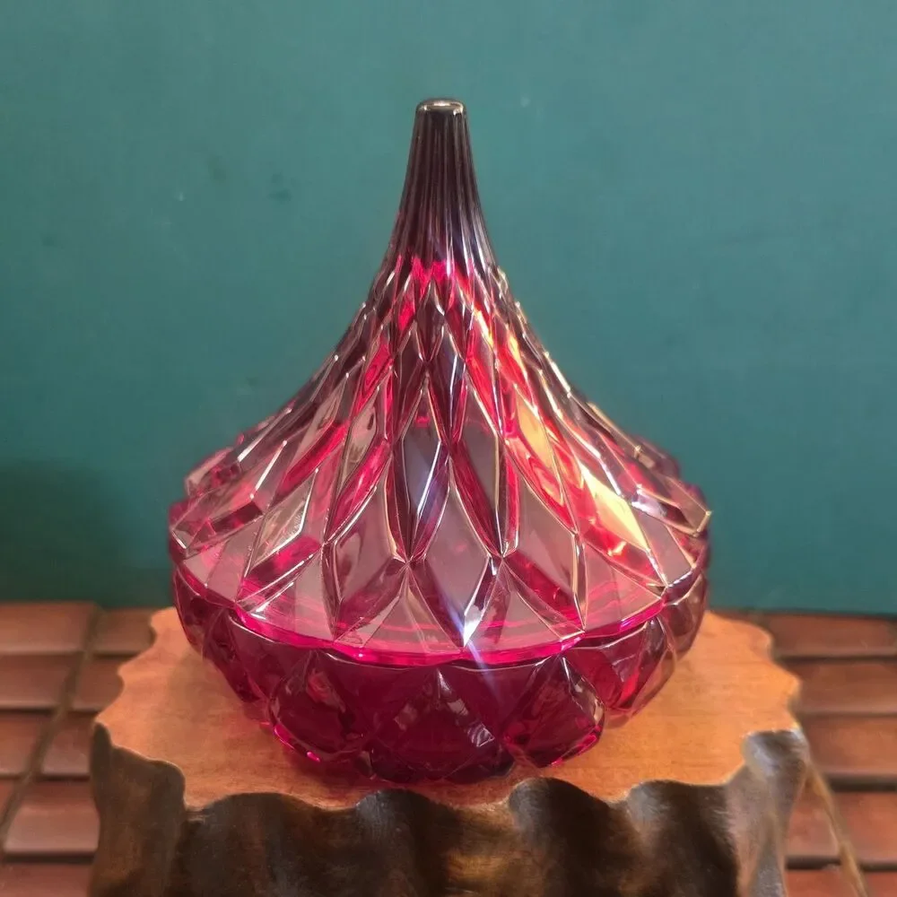 Blood Drop Ruby Red Crystal Covered Candy Dish Hersheys Kiss 5